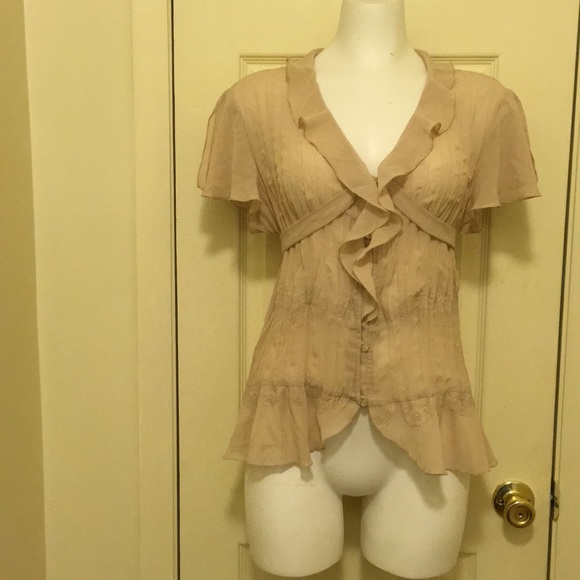 Elementz Tops - Element Z Sheer/Crinkled Peplum Blouse